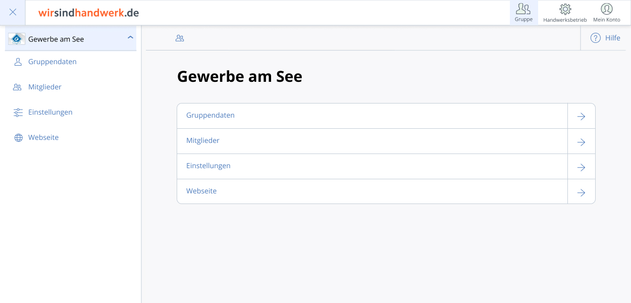 Navigationselemente im Inhaltsbereich Navigationselemente im Inhaltsbereich